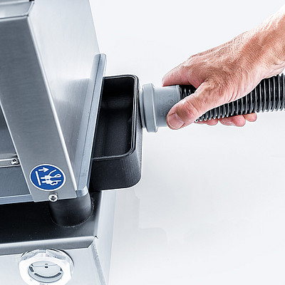 Dirt tray with suction socket Dirt tray with suction socket